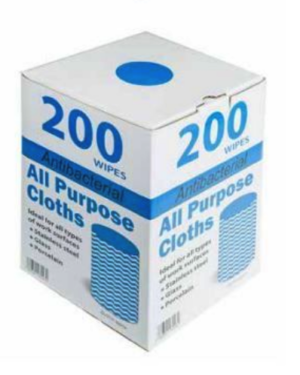 Antibacterial All Purpose Cloths 200's - Dry